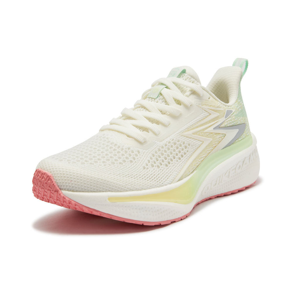 Tênis FAST WIND QU!KFOAM INFINITY VI Corrida - Feminino | Bege e Verde Claro